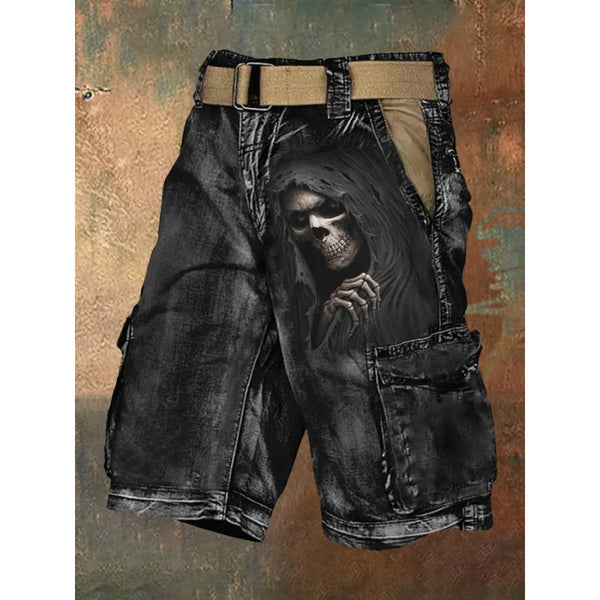 Grahic Printed Cargo Shorts
