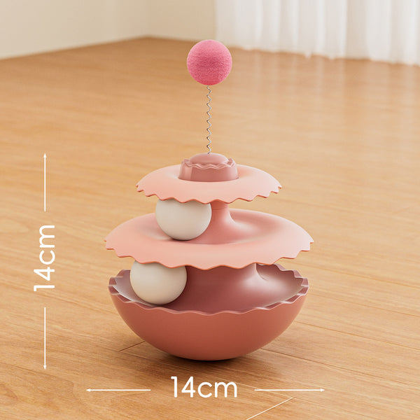 Three-layer Turntable Cat Toy with Balls