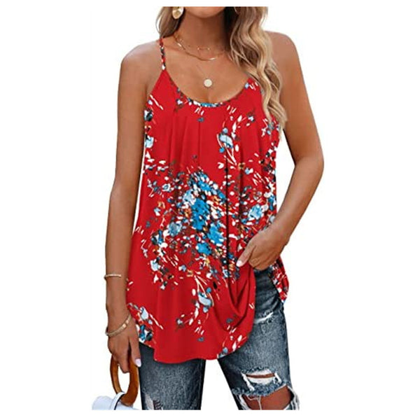 Casual Pleated Sleeveless Shirts