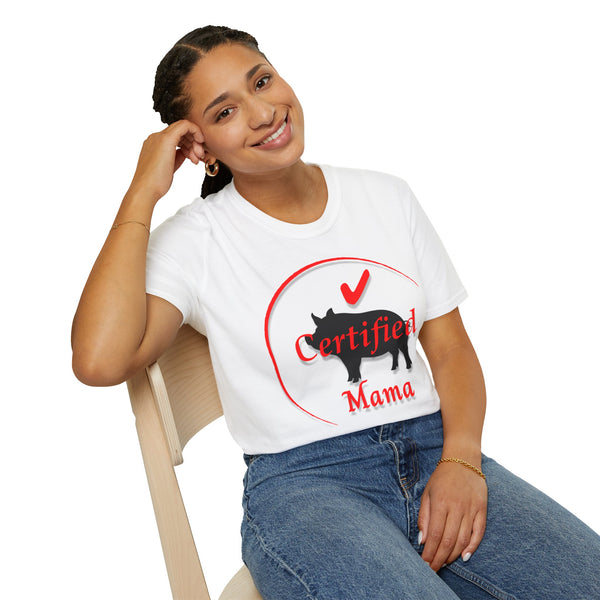 Certified Pig Mama T-Shirt Red Logo