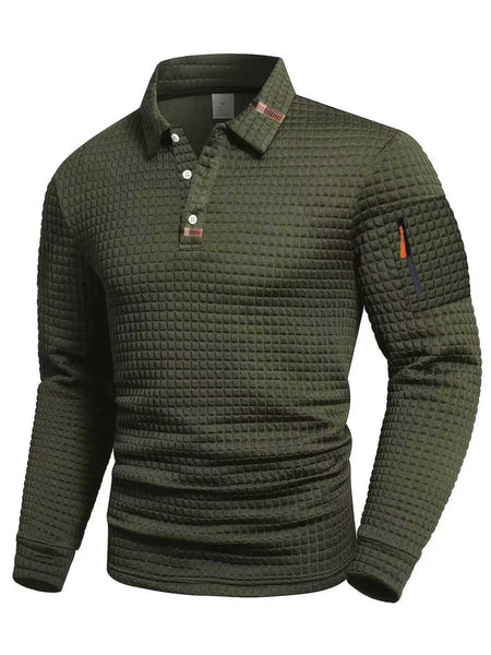 Checkerboard Long Sleeve Polo Shirts