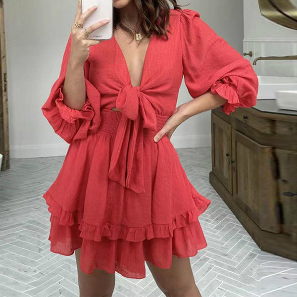 Elegant Puff-Sleeve Dress