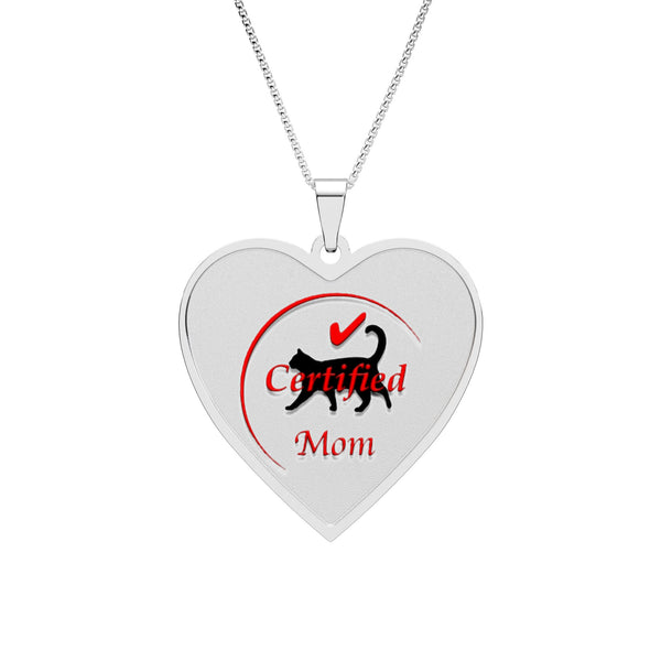 Cat Mom Heart Shaped Necklace