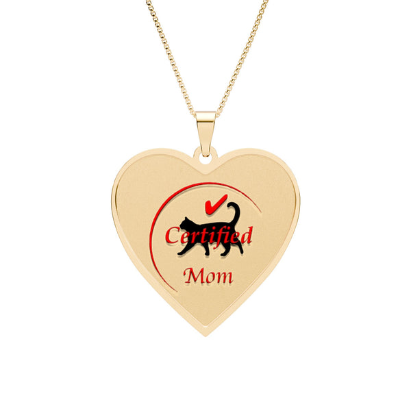 Cat Mom Heart Shaped Necklace