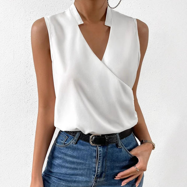 Casual V-Neck Sleeveless Blouse