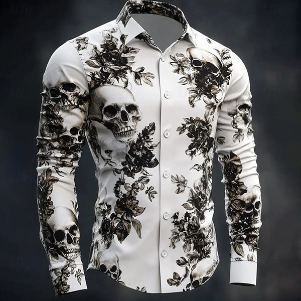 Gothic Print Casual Shirts