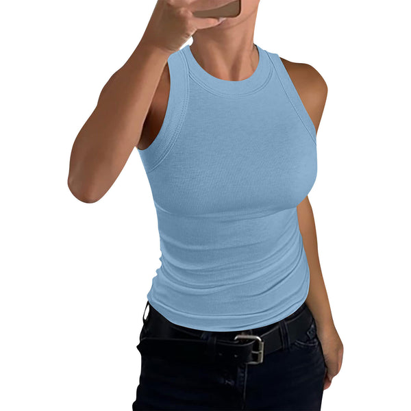 Crewneck Sleeveless Tank Tops