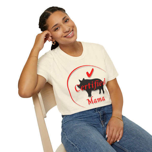 Certified Pig Mama T-Shirt Red Logo