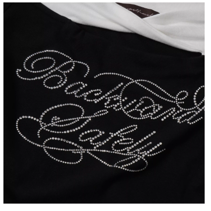 Embroidered Off-Shoulder Ribbon Shirt