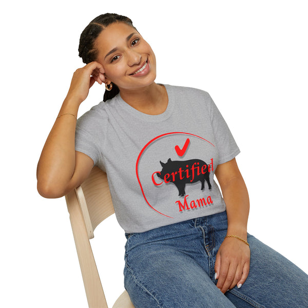 Certified Pig Mama T-Shirt Red Logo