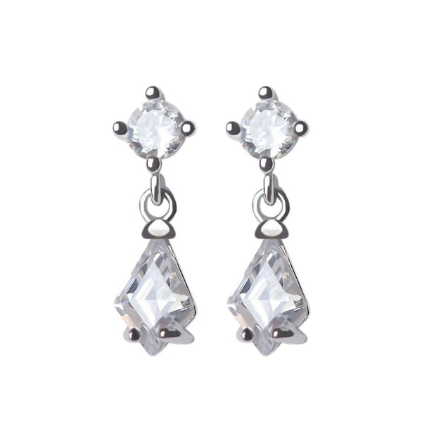 Minimalist Geometric Diamond Earrings