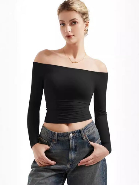 Long Sleeve Off-Shoulder T-shirt