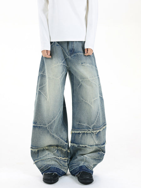 Vintage Wide Leg Denim Trousers