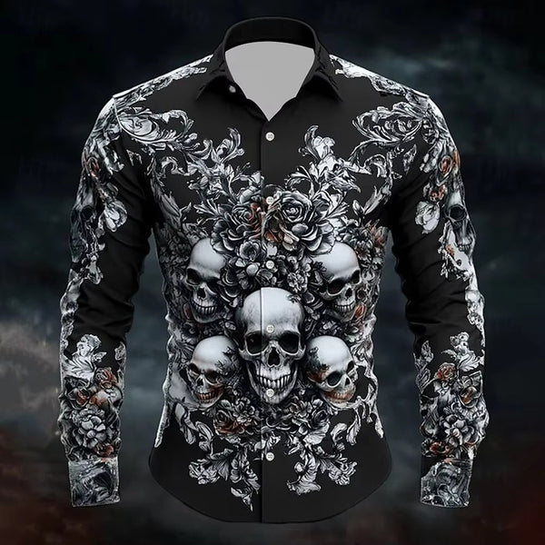 Gothic Print Casual Shirts