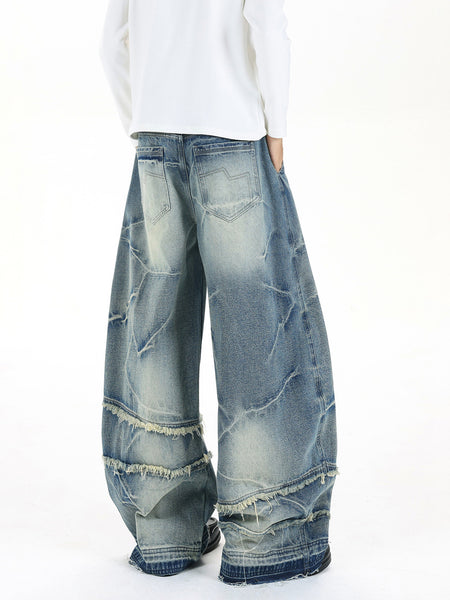 Vintage Wide Leg Denim Trousers