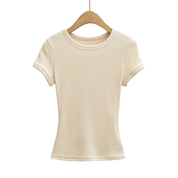 Round-Neck Hemmed Shirts