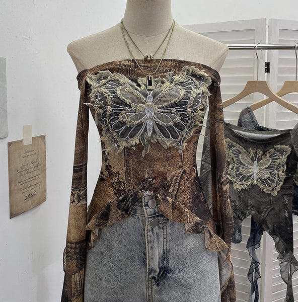 Intricate Butterfly Design Shirt