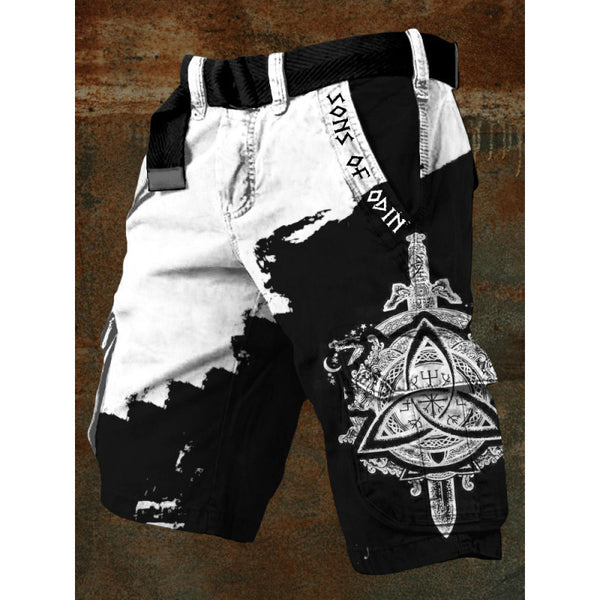 Grahic Printed Cargo Shorts