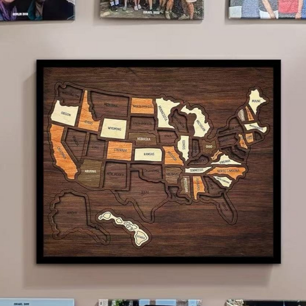 Wooden USA Puzzle Map