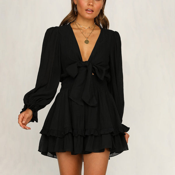 Elegant Puff-Sleeve Dress