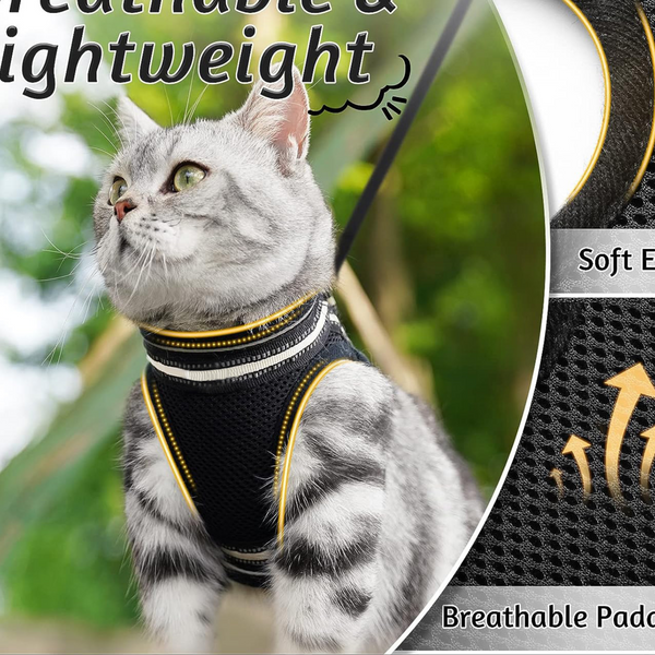 Adjustable Reflective Pet Harness with Leash