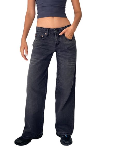 Straight Leg Washed Jeans