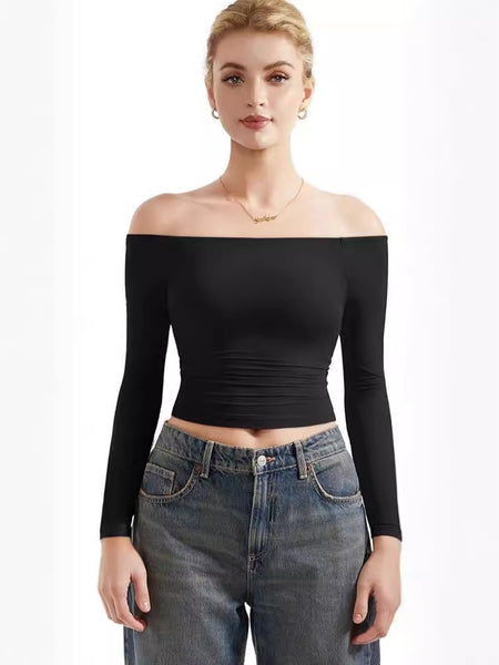Long Sleeve Off-Shoulder T-shirt
