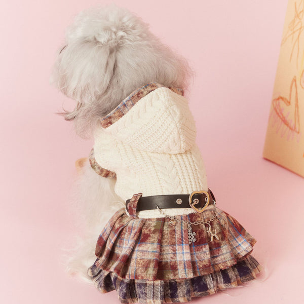 Sleeveless Maillard Plaid Patchwork Dress