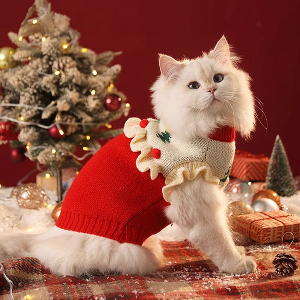 Christmas-Themed  Cat Sweater