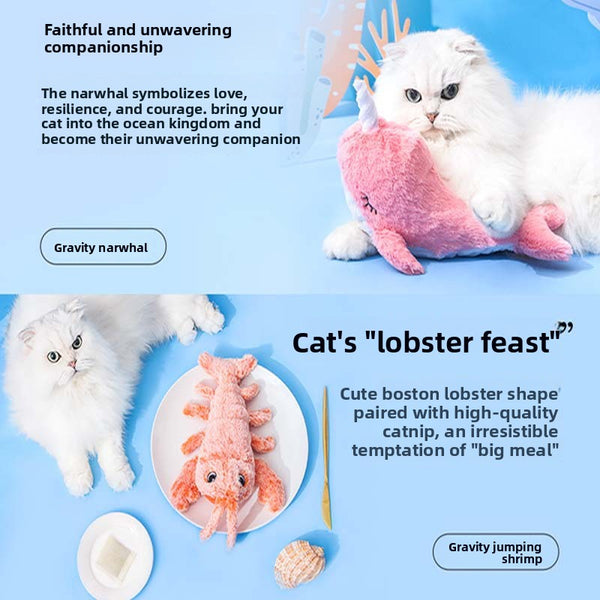 USB Rechargeable Jumping Shrimp Cat Toy