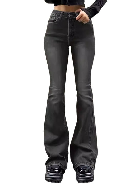 Slightly Flared Faded Jeans