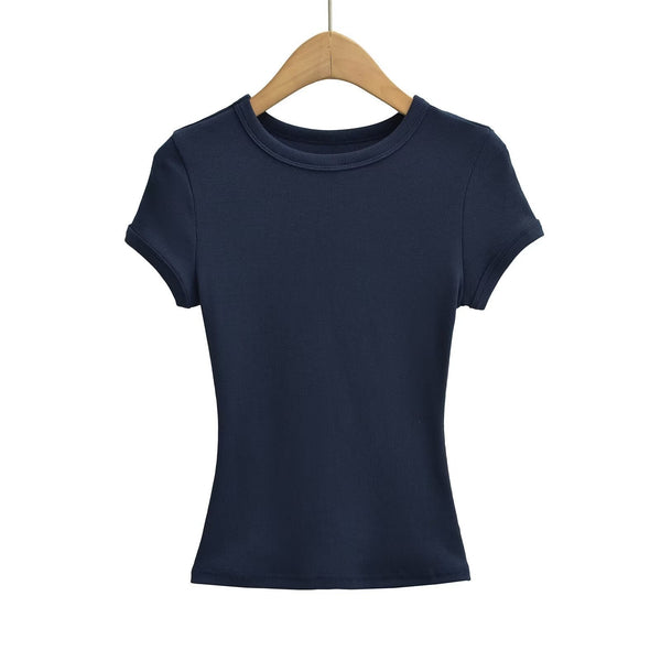 Round-Neck Hemmed Shirts