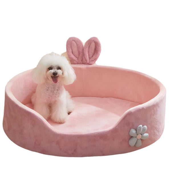 Oval Pet Bed with Bunny Ears