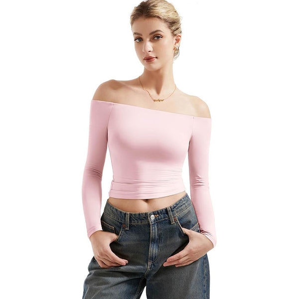 Long Sleeve Off-Shoulder T-shirt