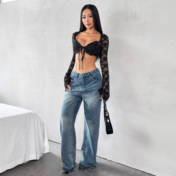 Elegant Lace Cutout Shirt