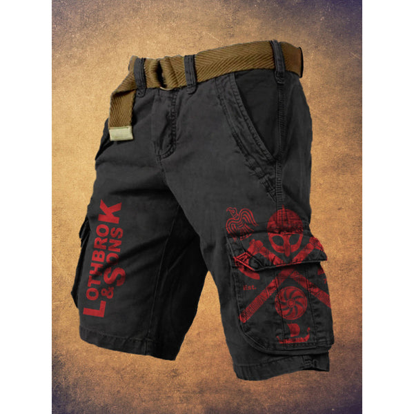 Grahic Printed Cargo Shorts
