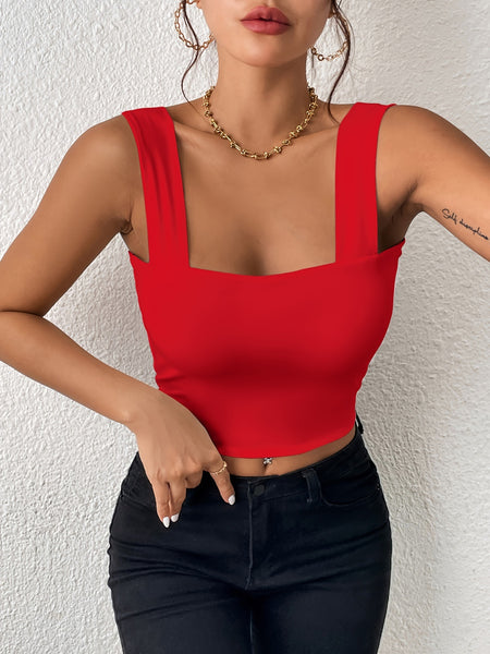 Shoulder Strap Sleeveless Tank Tops