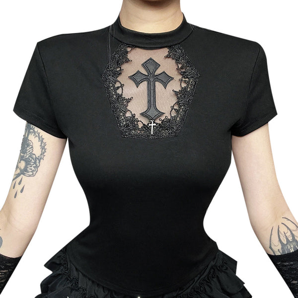 Women's Sexy Cross Print T-Shirt