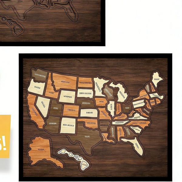 Wooden USA Puzzle Map
