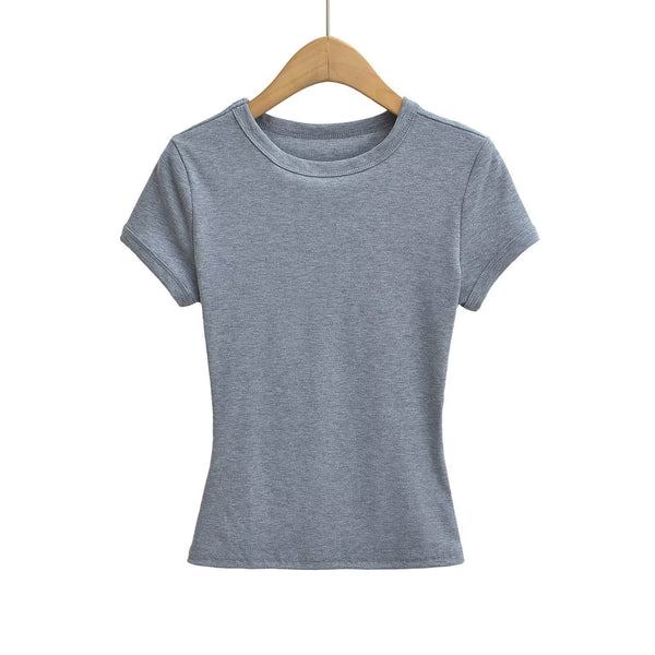 Round-Neck Hemmed Shirts