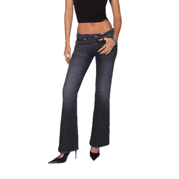 Straight Leg Lace-Up Jeans