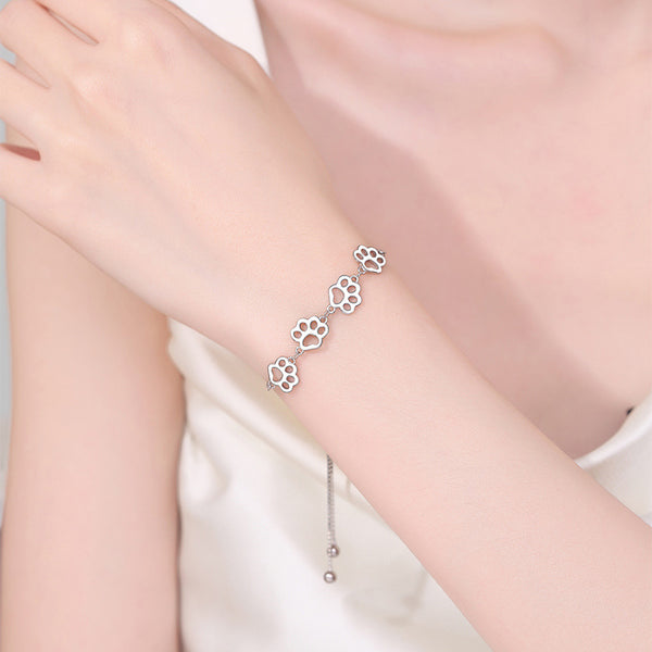 Adjustable Cat Paw Bracelet