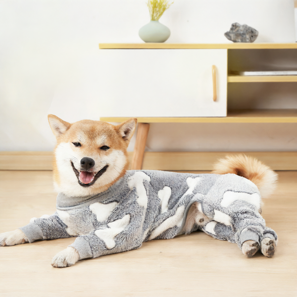 Pajamas with White Bone Patterns