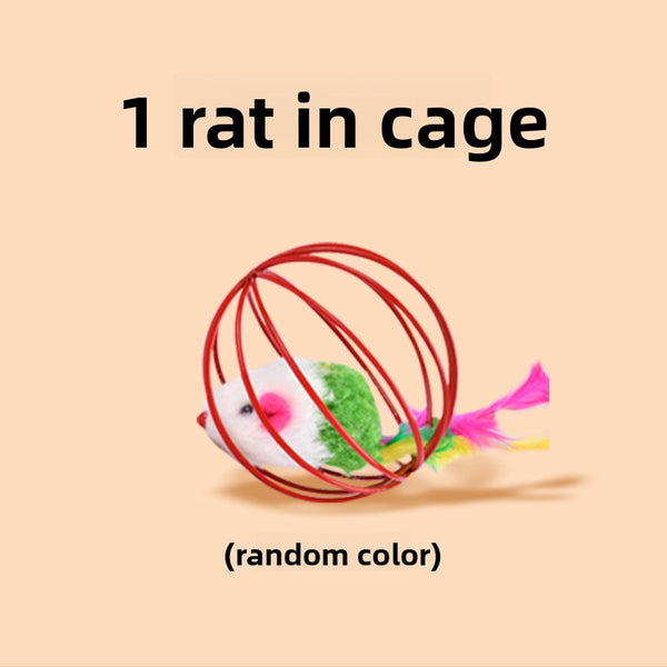 Wind-Up Cat Toy with Moving Mice