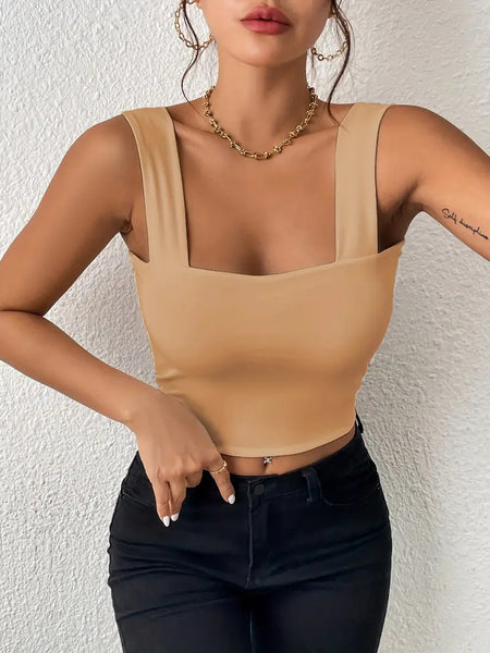 Shoulder Strap Sleeveless Tank Tops
