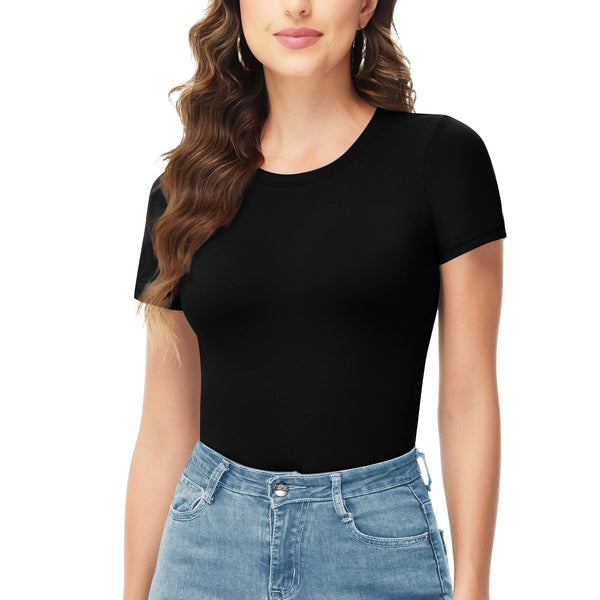 Round-Neck Short-Sleeved Bodysuits