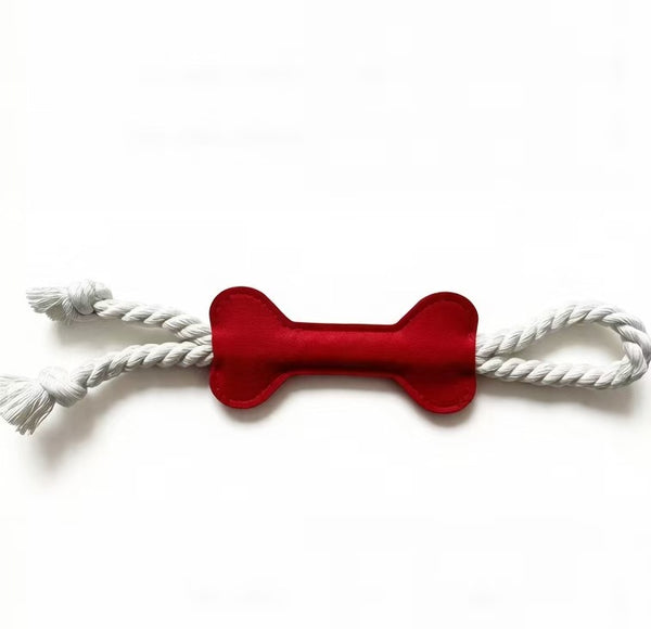 Felt dog bone-shaped toy