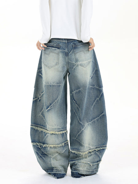 Vintage Wide Leg Denim Trousers