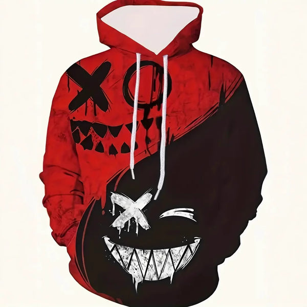 Red and Black 3D Digital Printed Hoodies