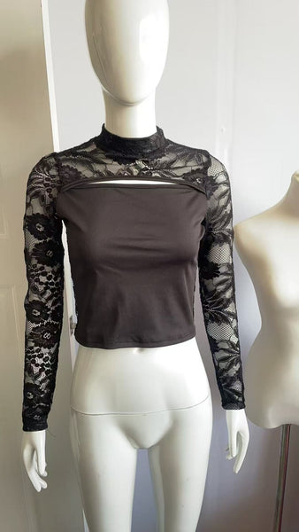 Sheer Flared-Sleeve Top